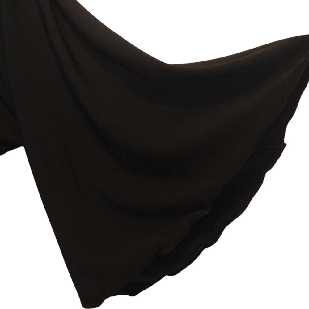 Max Studio Elegant 3/4 bell sleeves Black Blouse with Black Velvet trim XL - Picture 5 of 5